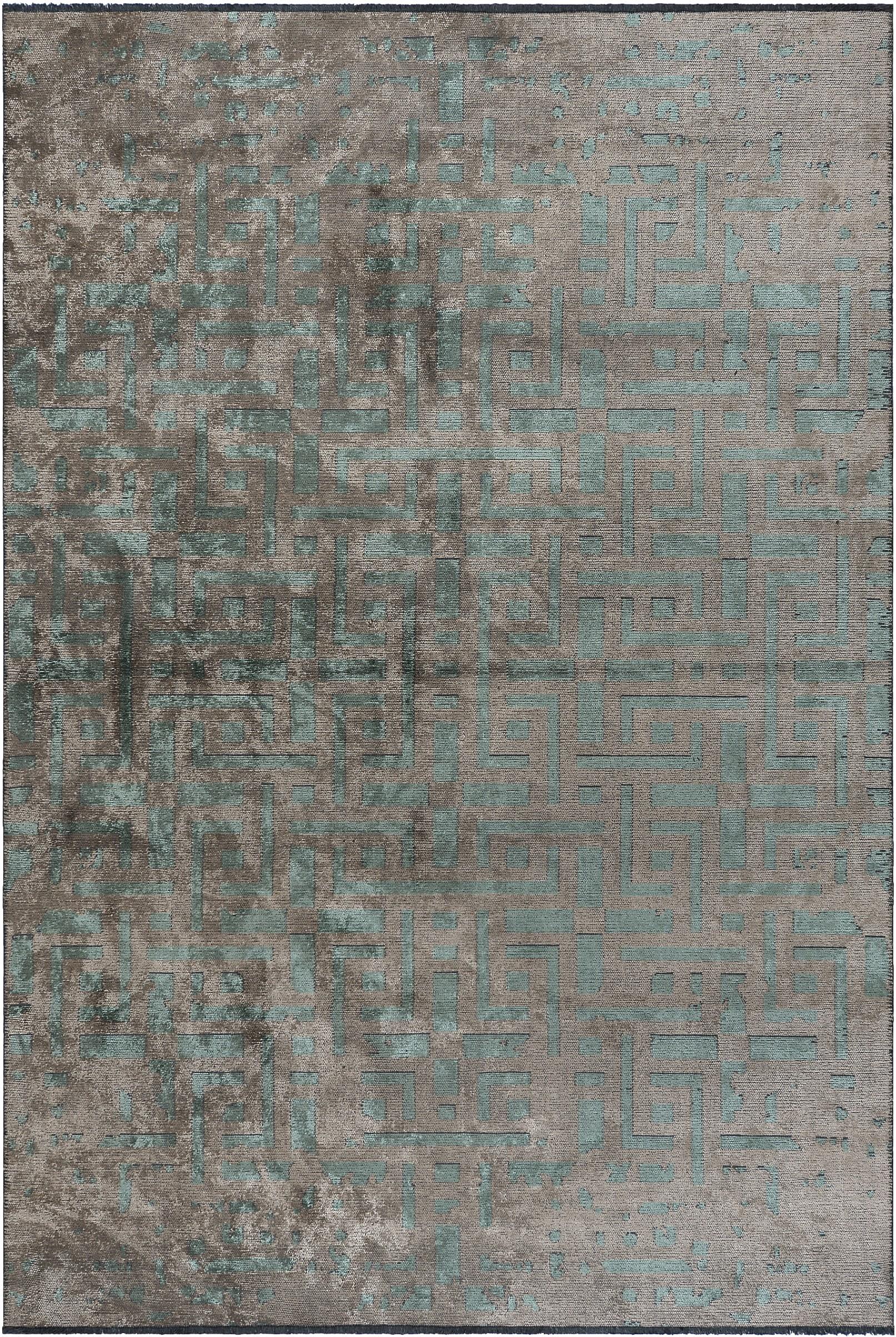 For Sale:  (Gray) Contemporary Geometric Luxury Hand-Finished Area Rug 3