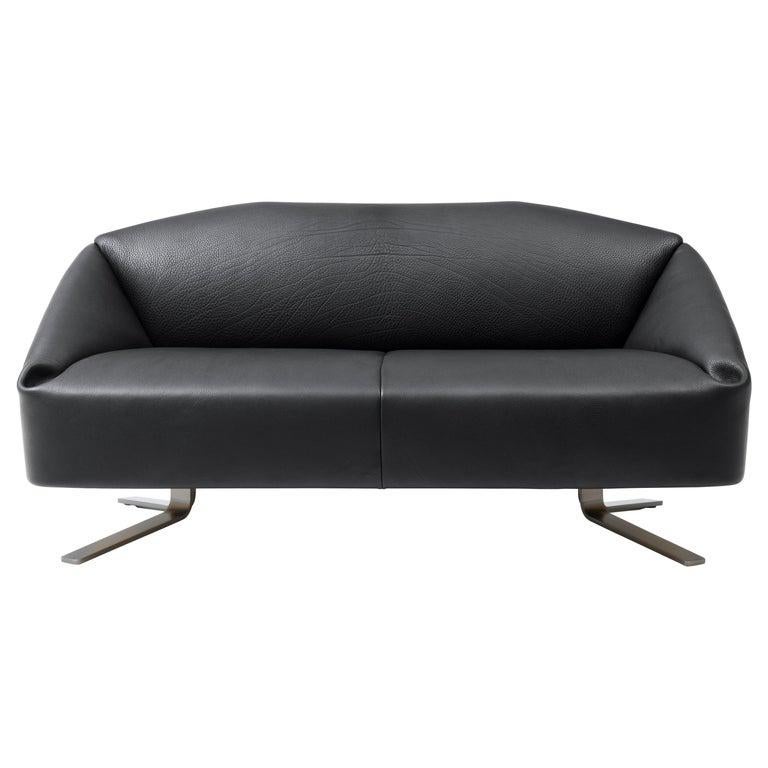For Sale:  (Black) De Sede Leather Folds Sofa by Alfredo Häberli