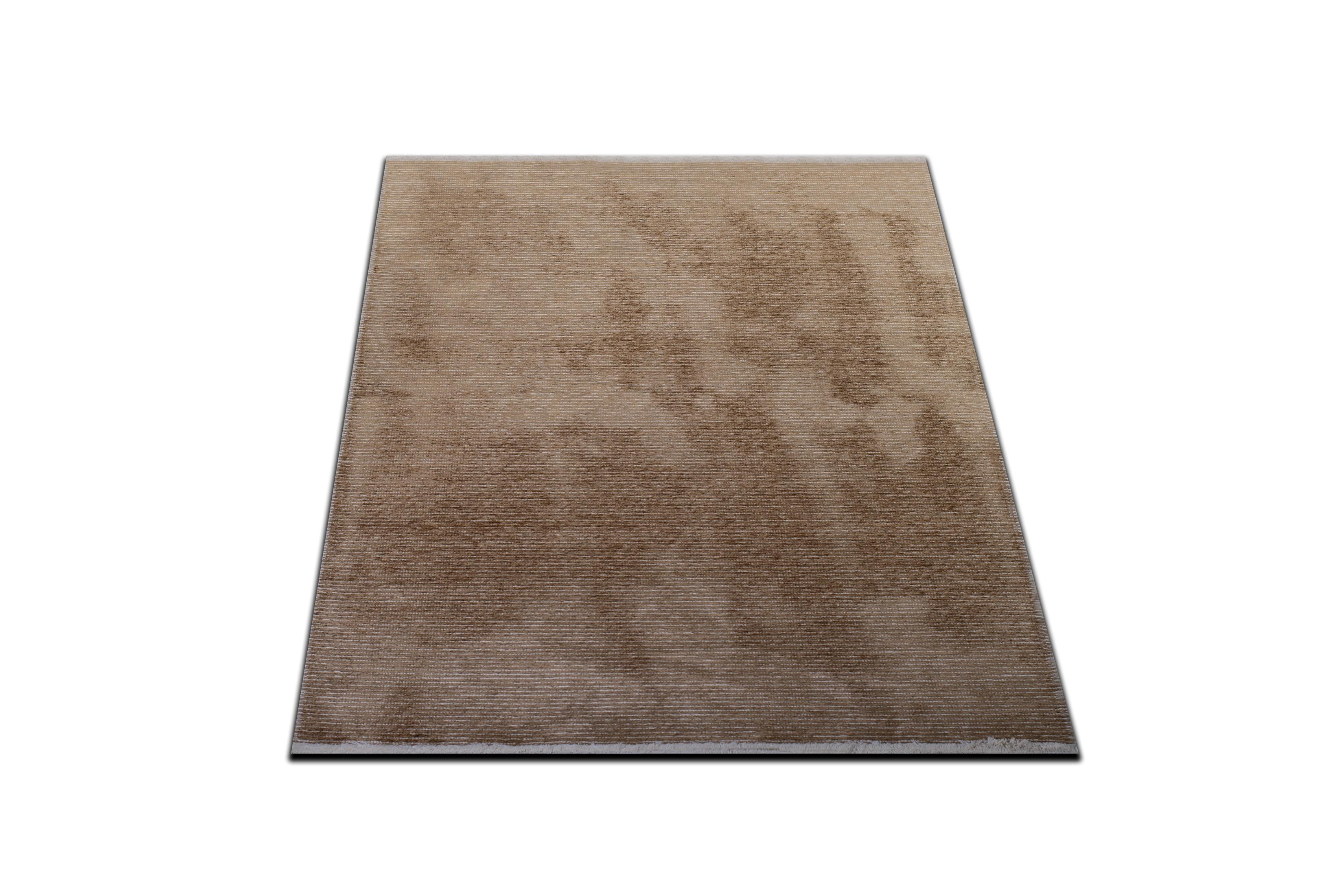 For Sale:  (Brown) Modern  Striped Luxury Hand-Finished Area Rug 2