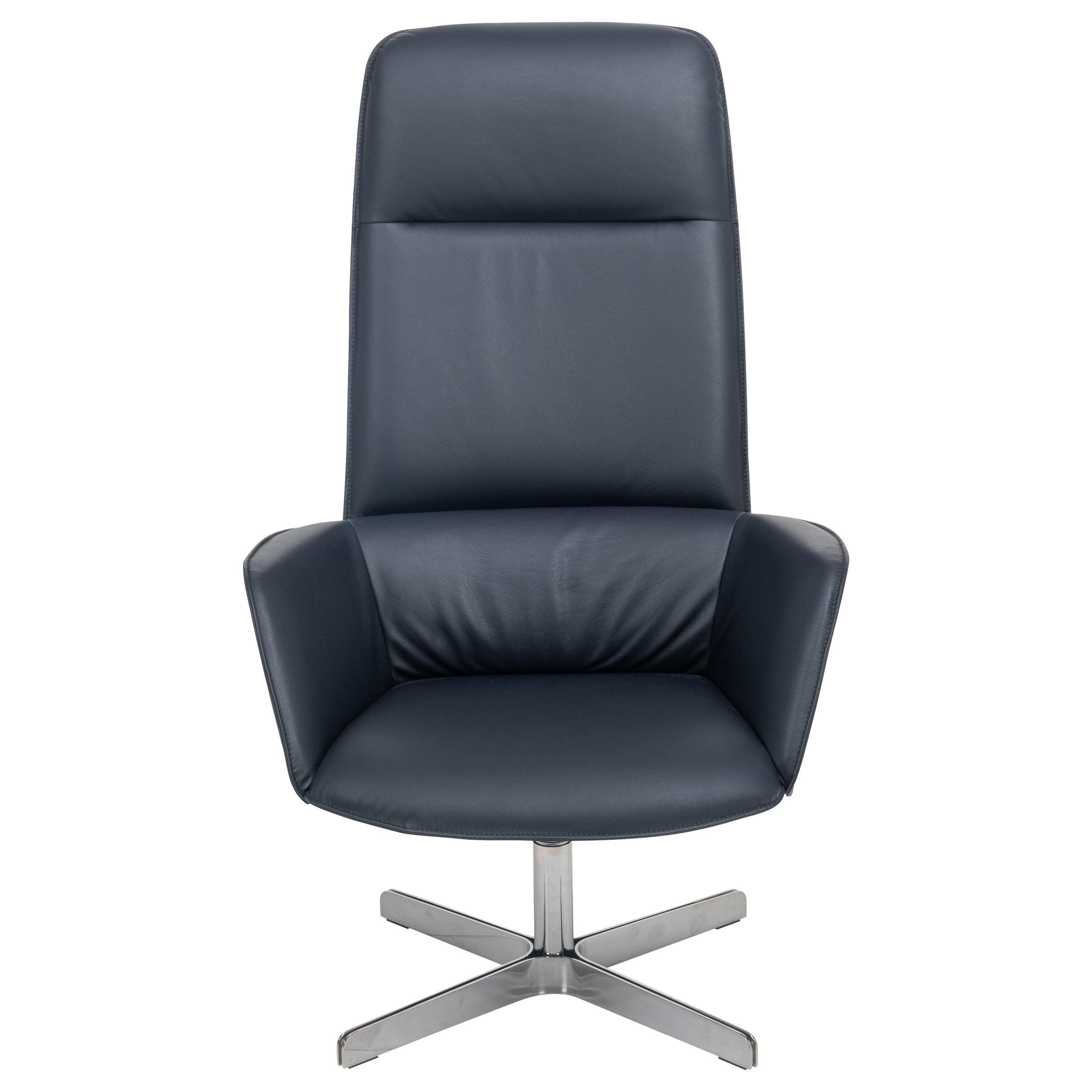 For Sale:  (Blue) Rex Posture Support Leather Armchair by FSM