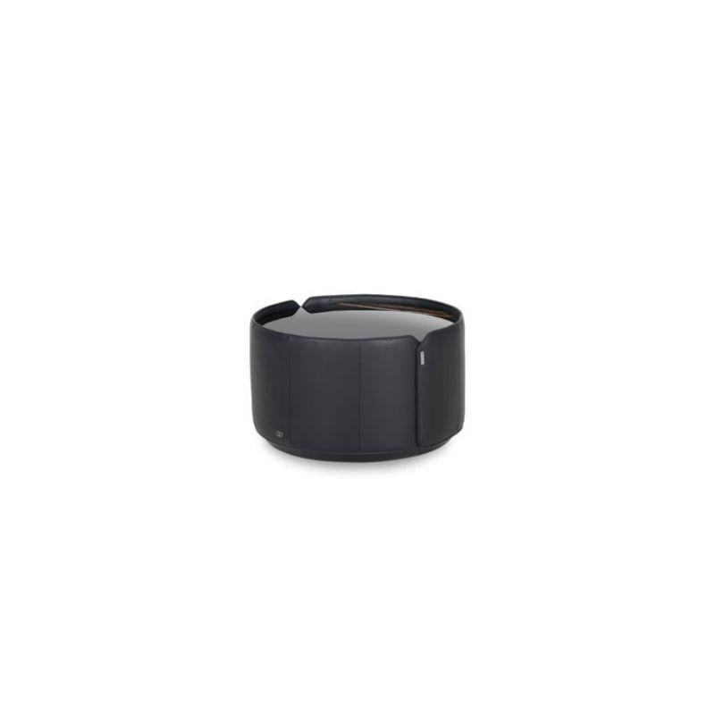 For Sale:  (Black) DS-5020 Cylindrical Leather Wide Side Table by De Sede