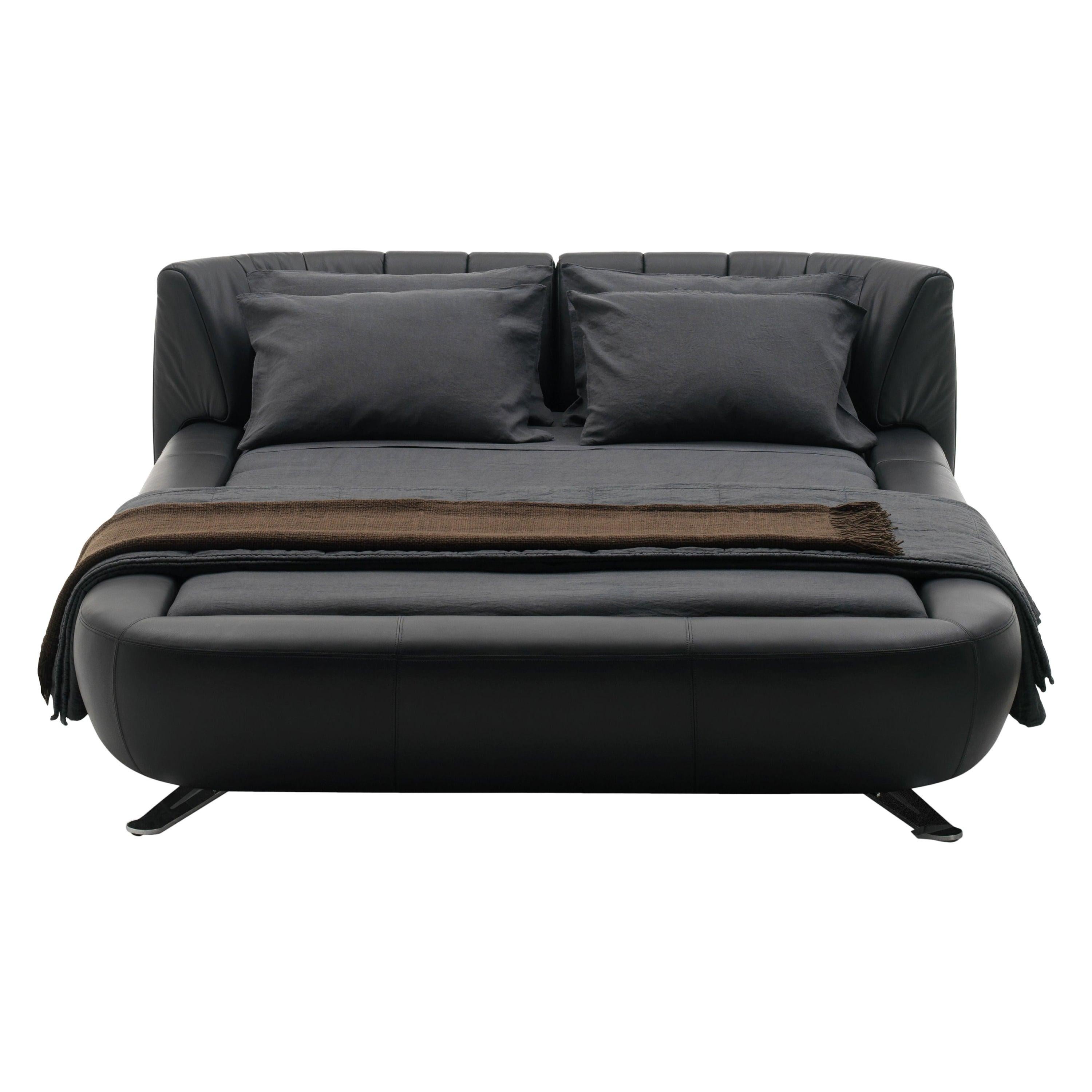 For Sale:  (Black) DS-1164 Leather Bed Frame with Adjustable Headboard by De Sede