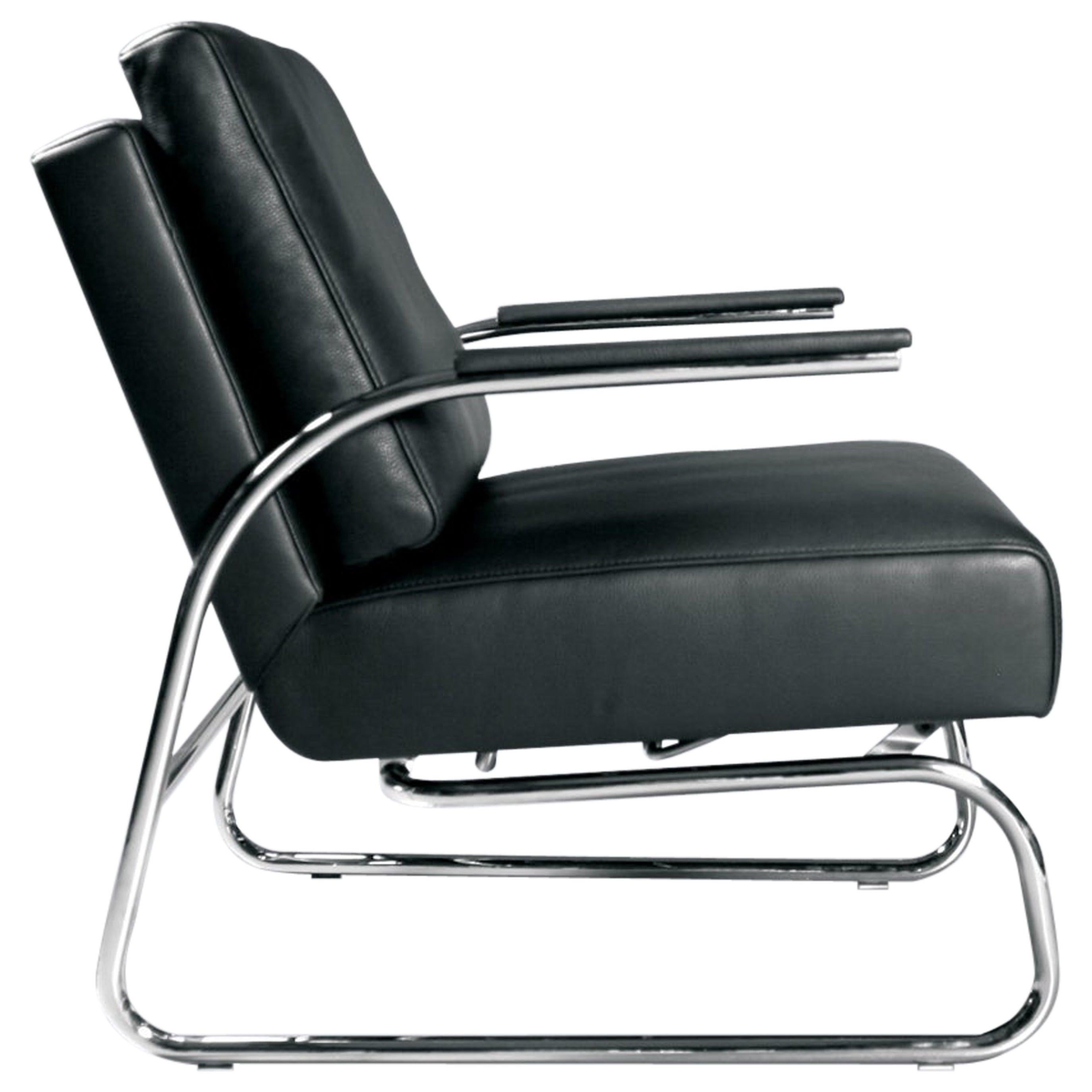 For Sale:  (Black) Bauhaus Gabo Adjustable Cantilever Leather Chair by FSM