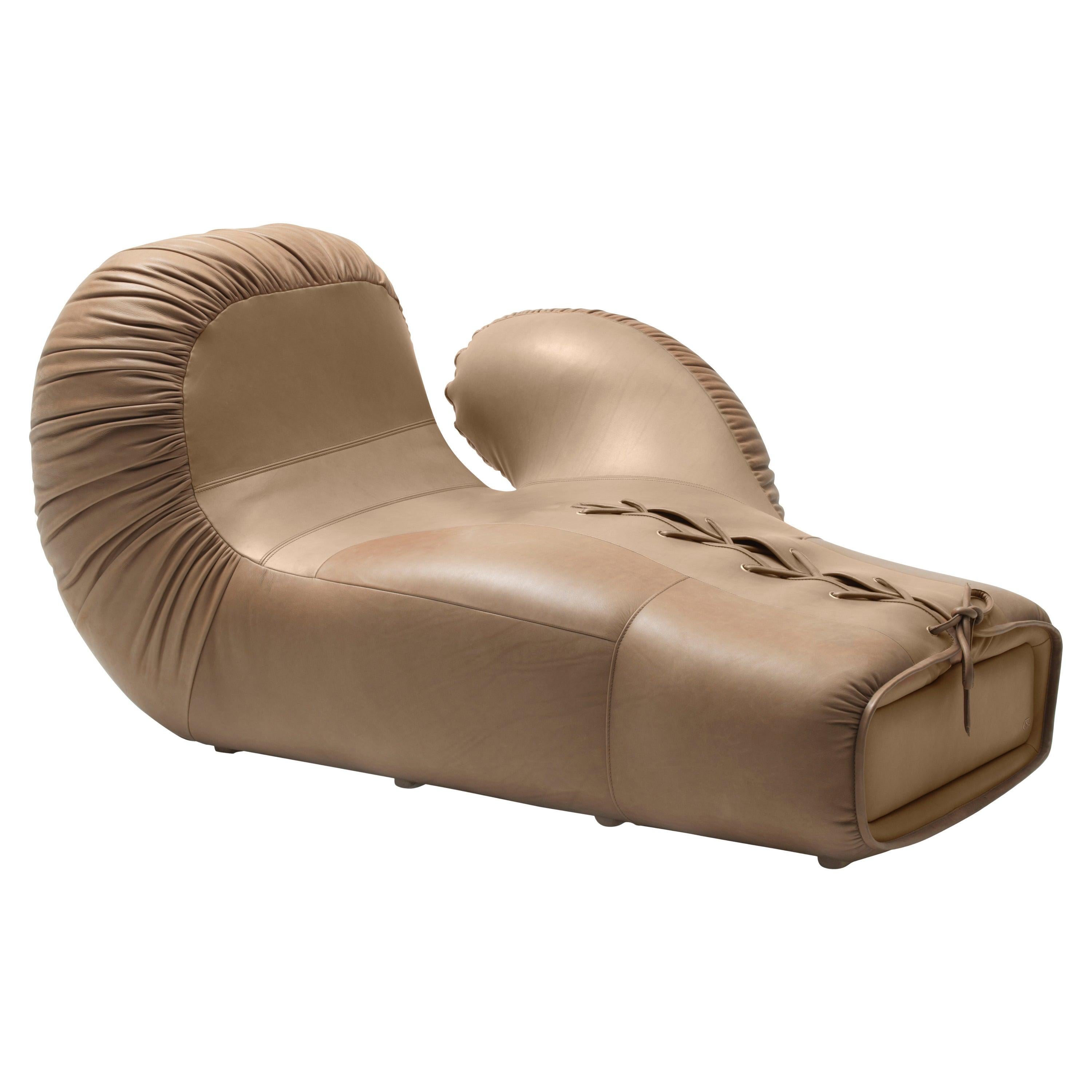 For Sale:  (Brown) DS-2878 Italian Pop Boxing Glove Chaise Lounge Right by De Sede