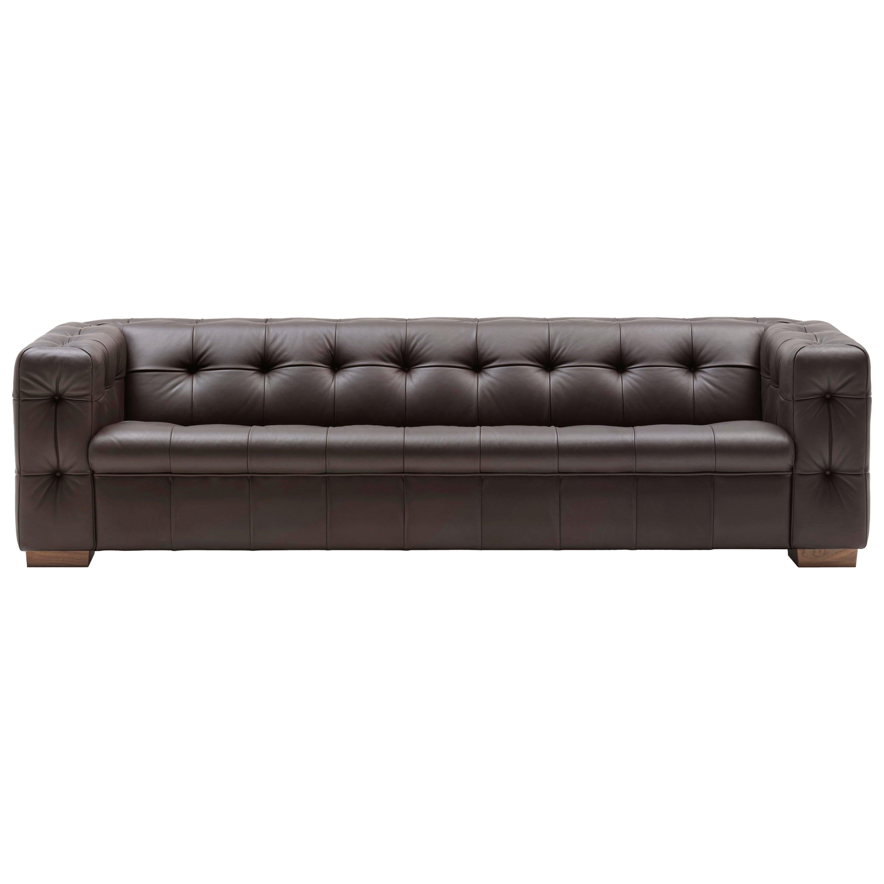 For Sale:  (Brown) RH-306 Large Tufted Leather Chesterfield Sofa by Robert Haussmann
