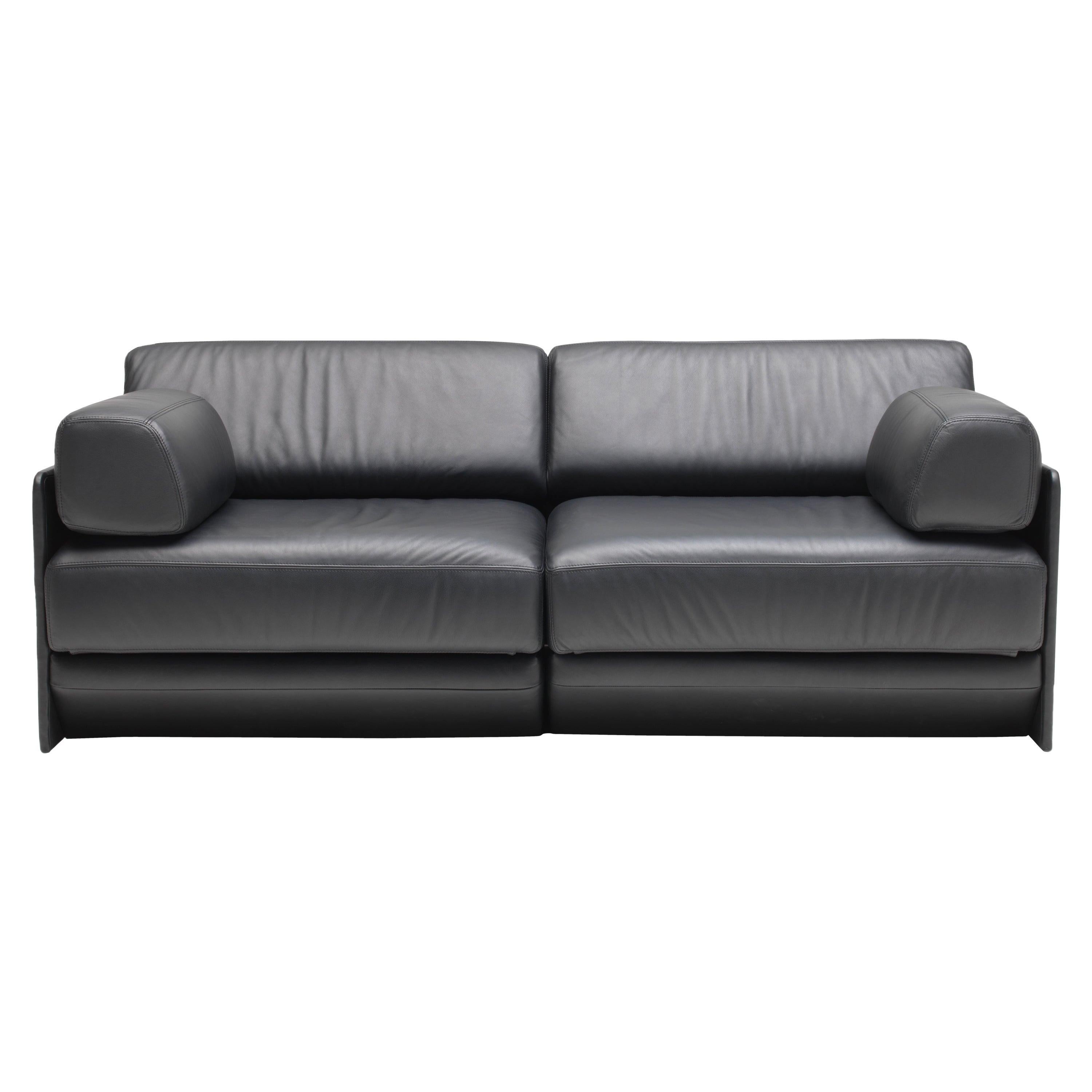 Im Angebot: DS-76 Umwandelbares modernes Sofa oder Tagesbett aus Leder von De Sede,  (Schwarz)