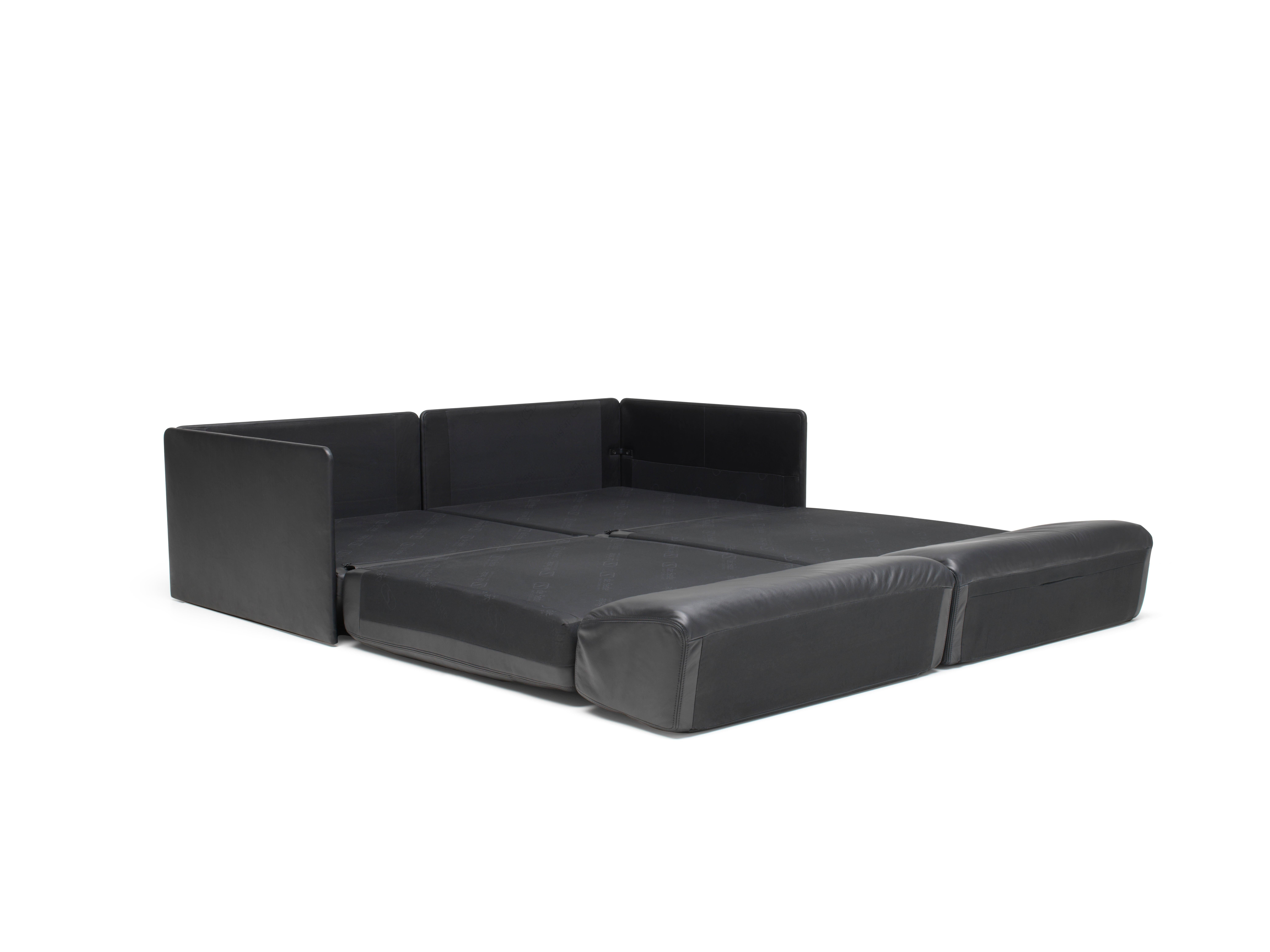 Im Angebot: DS-76 Umwandelbares modernes Sofa oder Tagesbett aus Leder von De Sede,  (Schwarz) 3