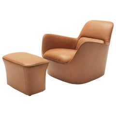 De Sede Rotatable Armchair with Footstool by Alfredo Häberli