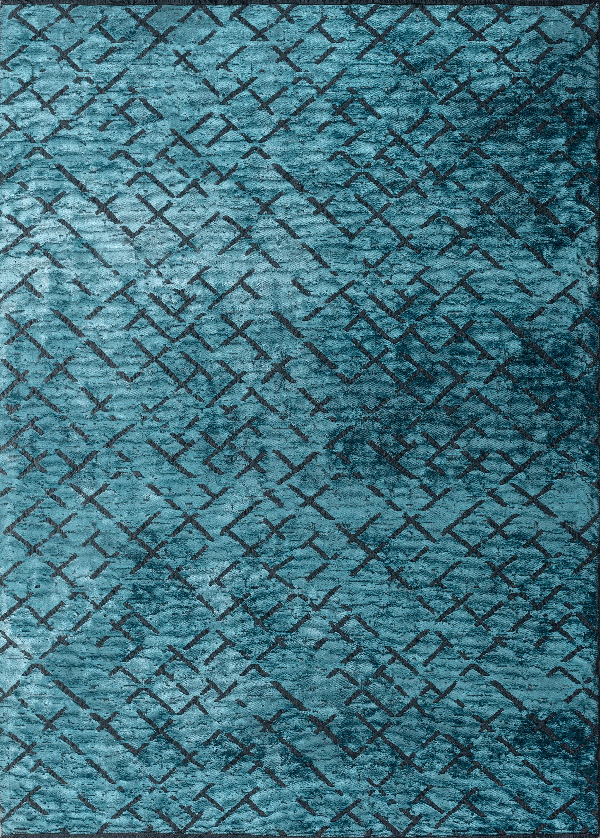 For Sale:  (Green) Modern Abstract Luxury Hand-Finished Area Rug