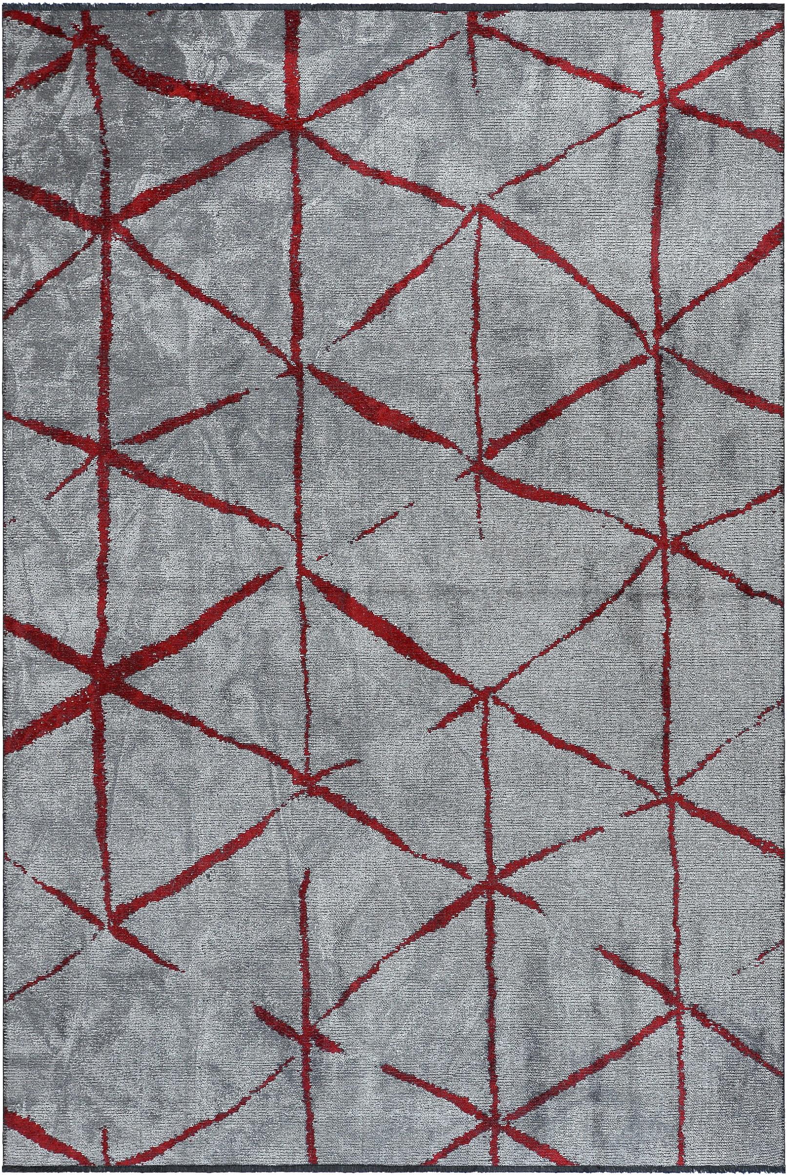 En vente :  (Multicolore) Tapis de sol Moderns Abstract Luxury, fini à la main