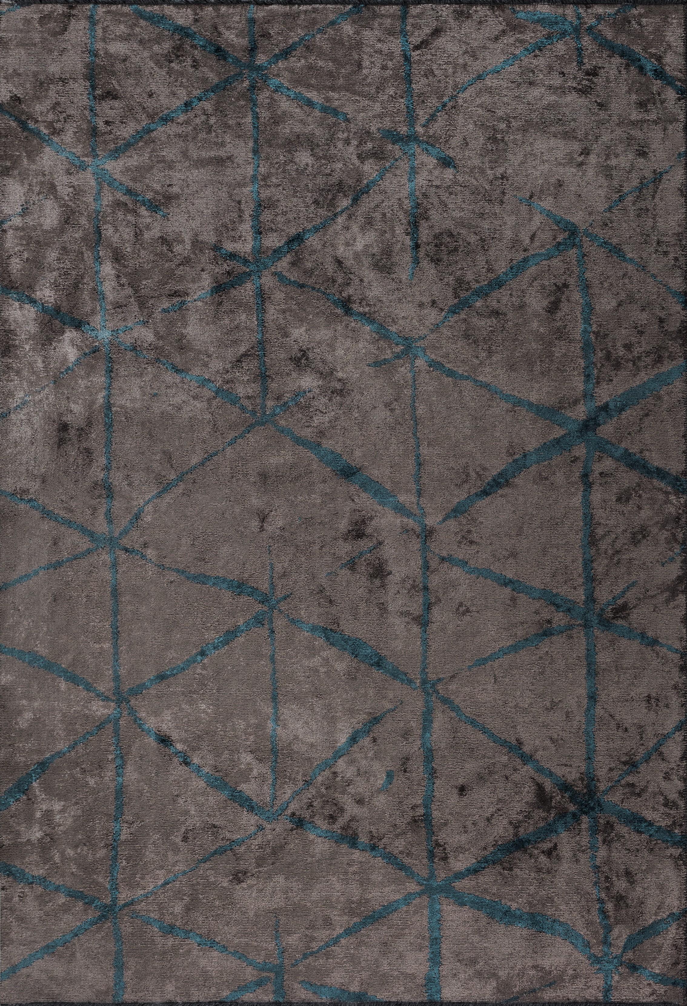 En vente :  (Gris) Tapis de sol Moderns Abstract Luxury, fini à la main