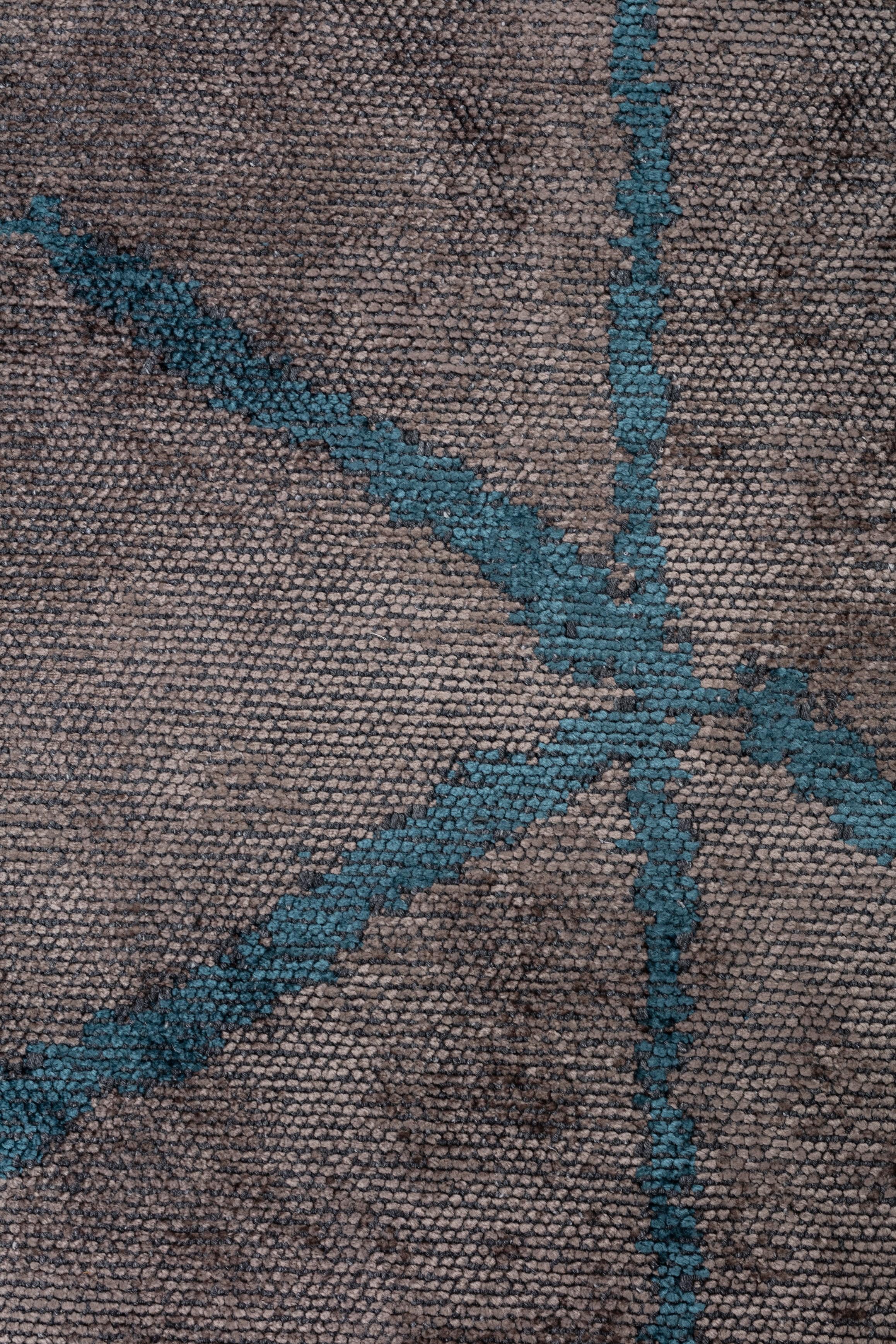 En vente :  (Gris) Tapis de sol Moderns Abstract Luxury, fini à la main 5