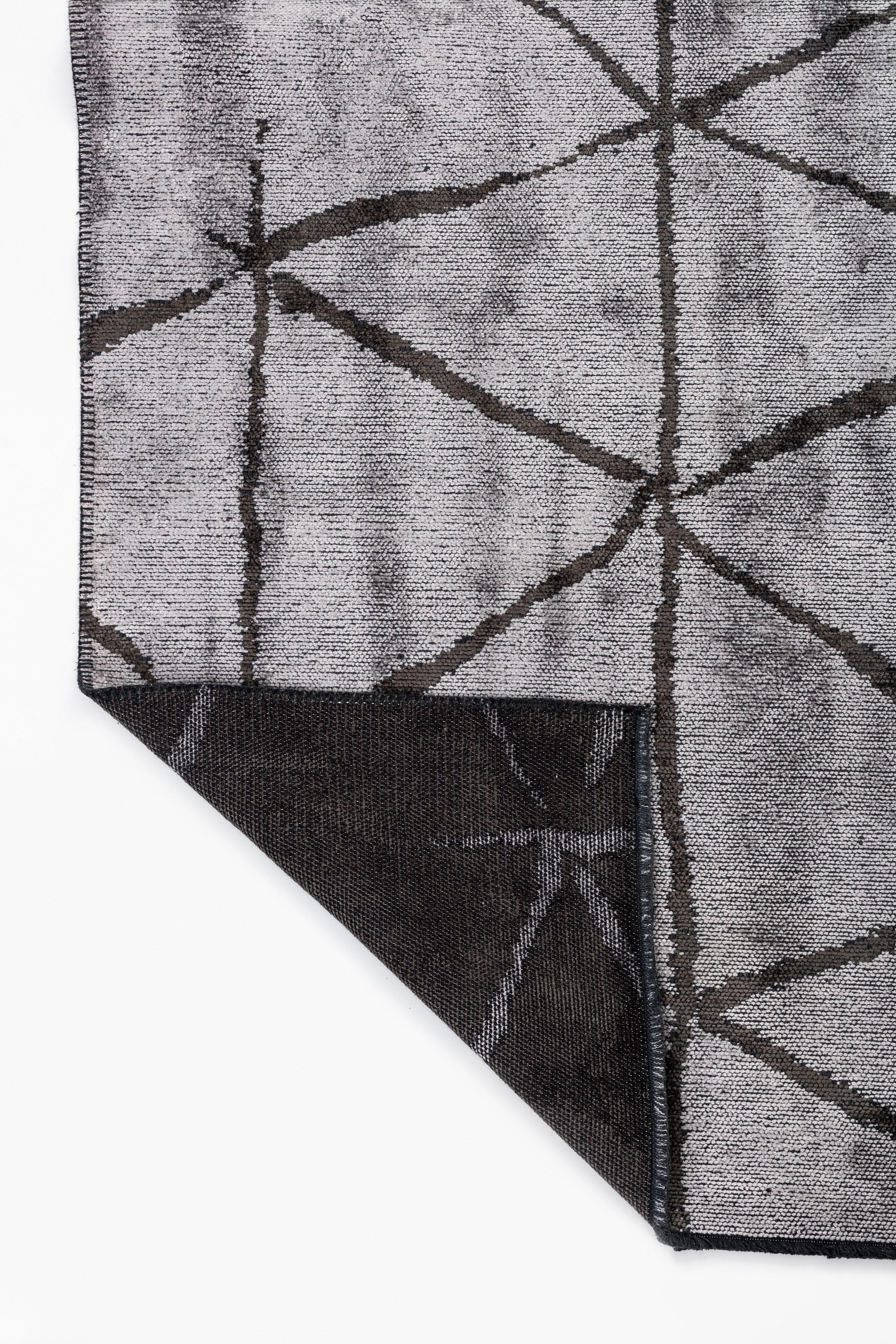 En vente :  (Gris) Tapis de sol Moderns Abstract Luxury, fini à la main 3