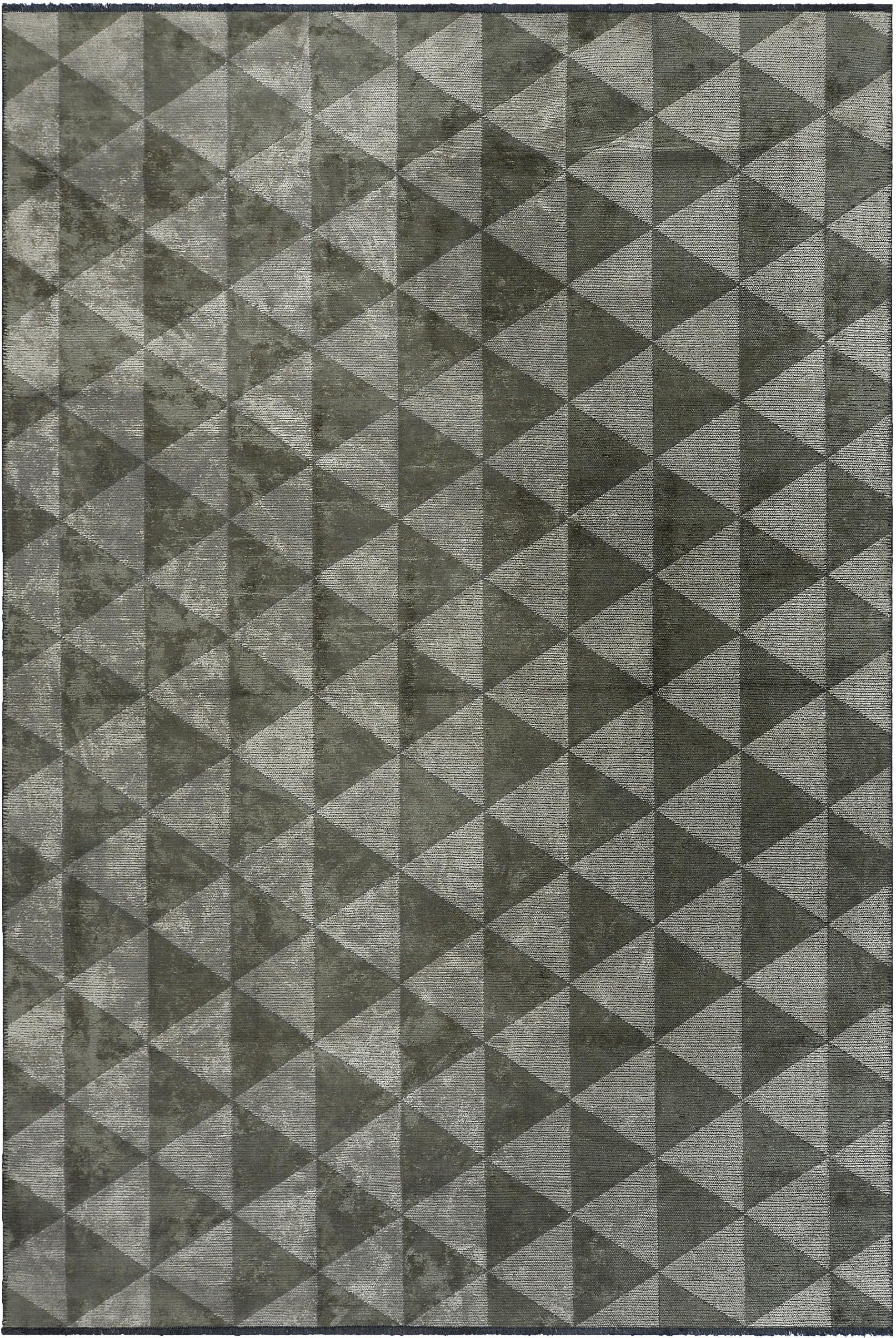 En vente :  (Gris) Tapis de sol contemporain géométrique de luxe