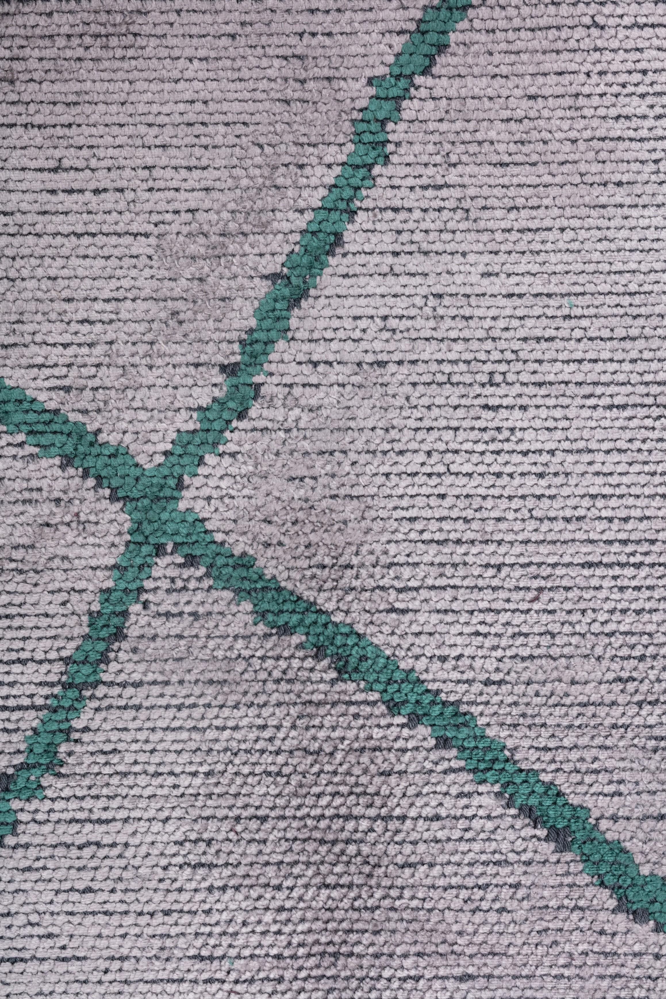 En vente :  (Gris) Tapis de sol moderne marocain de luxe 5