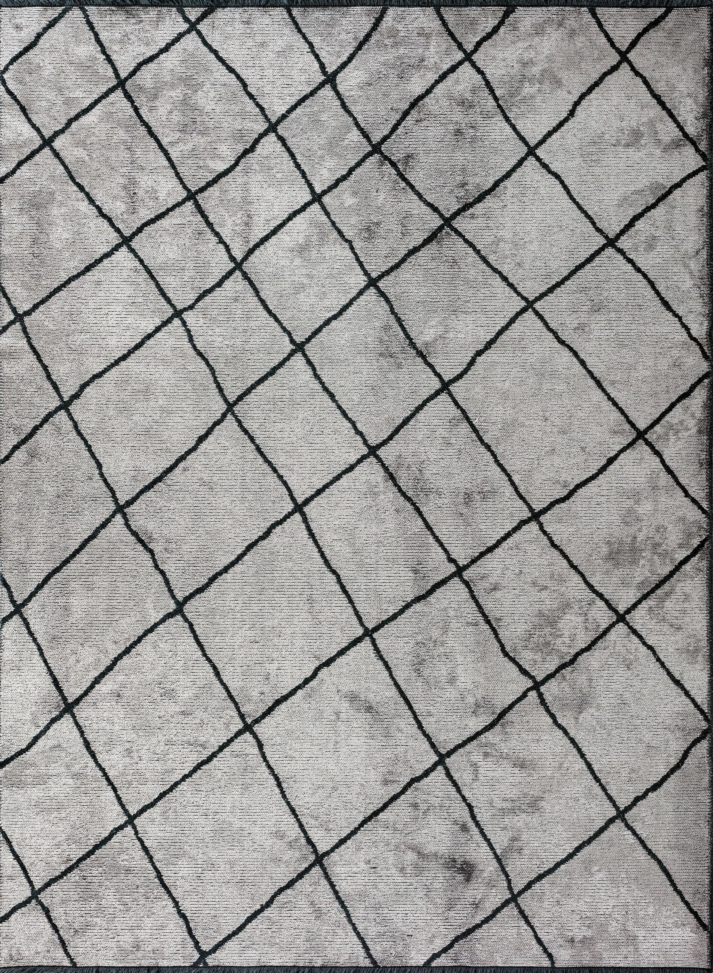En vente :  (Gris) Tapis de sol moderne marocain de luxe