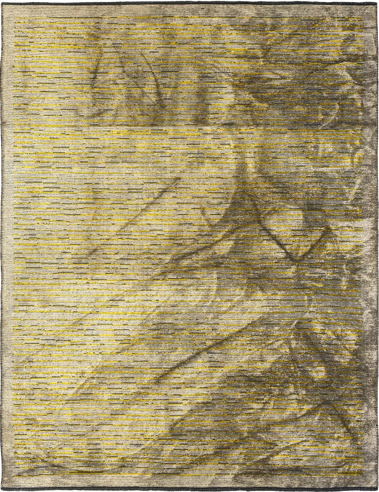 For Sale:  (Yellow) Modern Striped Luxury Area Rug