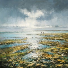Seaweed and Shells, Acryl- und Mixed-Media-Gemälde von Michael Sanders, 2022 