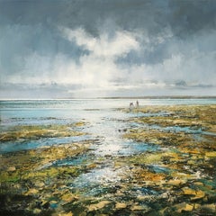 Seaweed and Shells Acrylic and Mixed-Media Painting by Michael Sanders, 2022