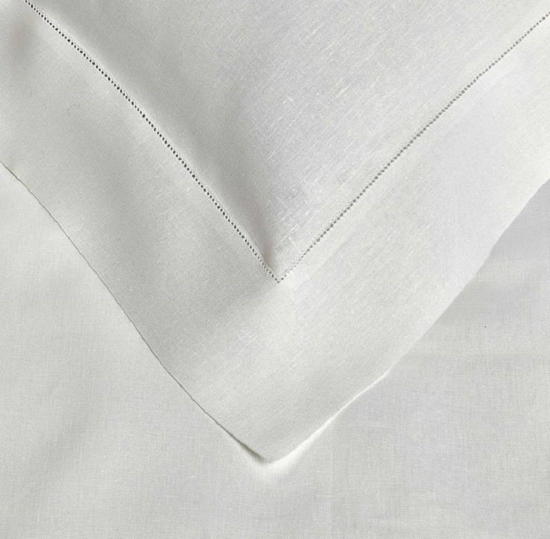 Queen Size Premium Linen Duvet Bedding Set White Salt Molteni&C - Tarascona For Sale