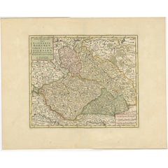 Antique Map of Bohemia in the Present-Day Chech Repubic, 1730