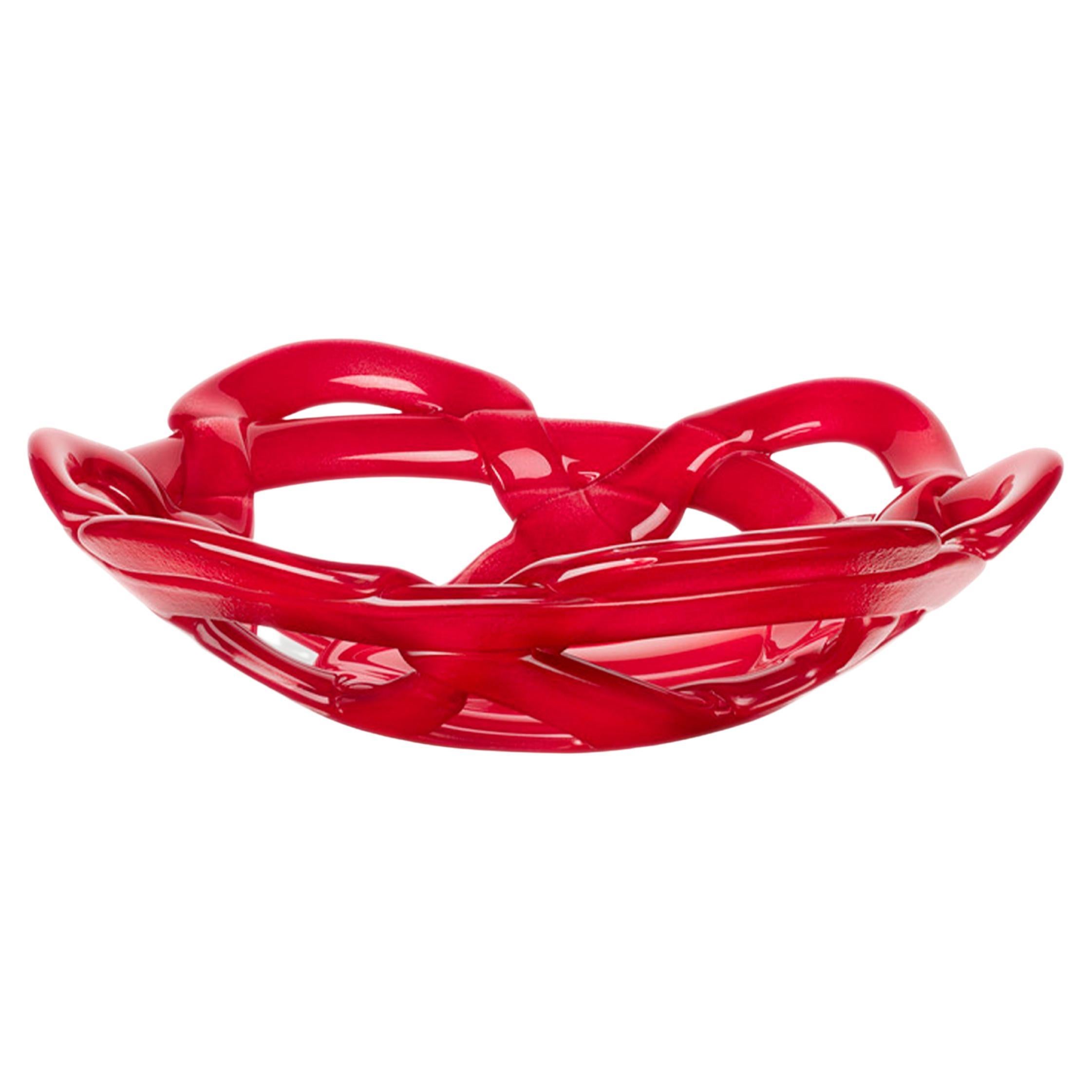 Kosta Boda Basket Bowl Small Red For Sale