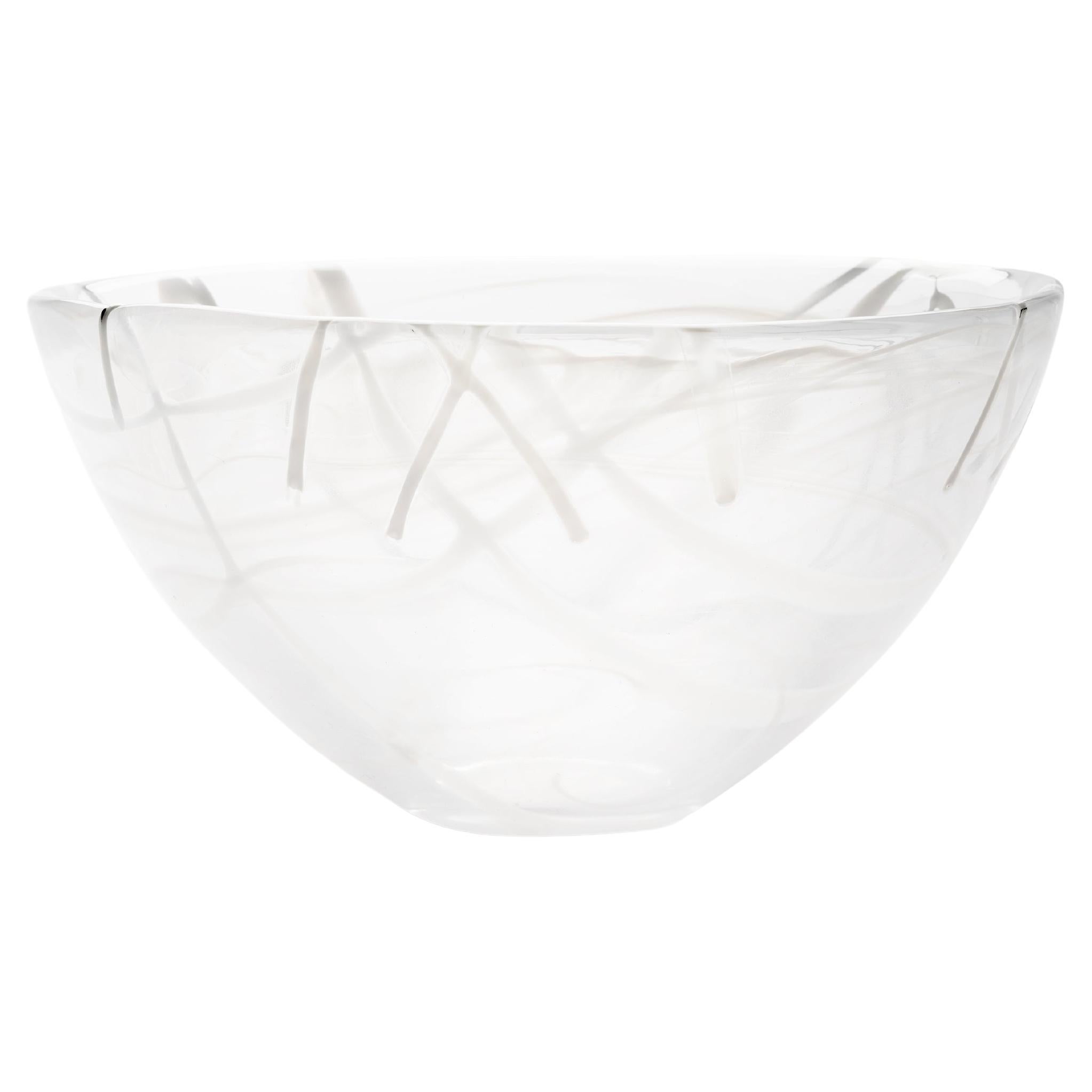 Kosta Boda Contrast Bowl White/White Medium For Sale