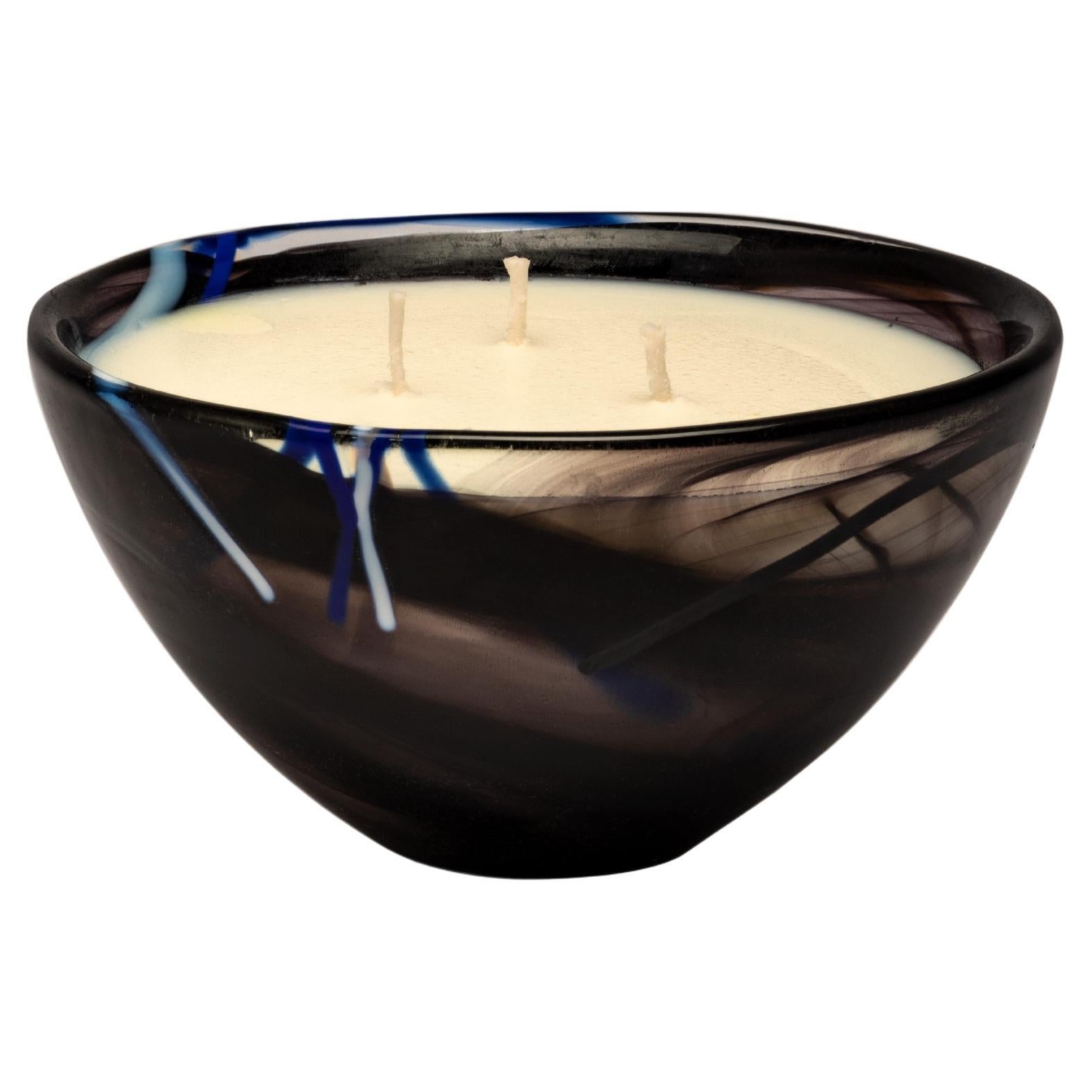 Kosta Boda Contrast Candle Black Blush Pink