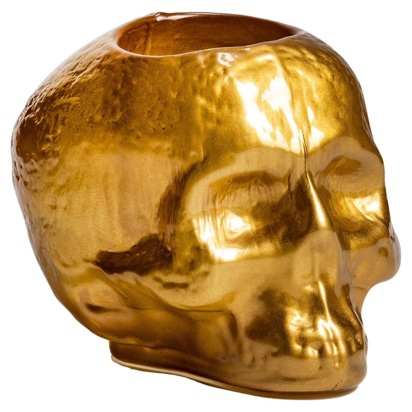Kosta Boda Still Life Votive Metallic Gold