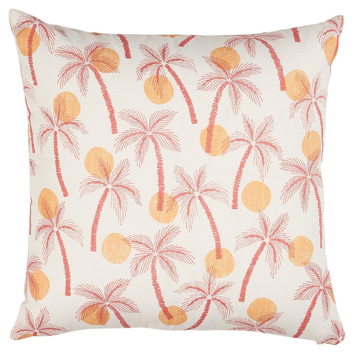 Schuamcher Clarabella Palm I/O 20" Pillow in Citrus For Sale