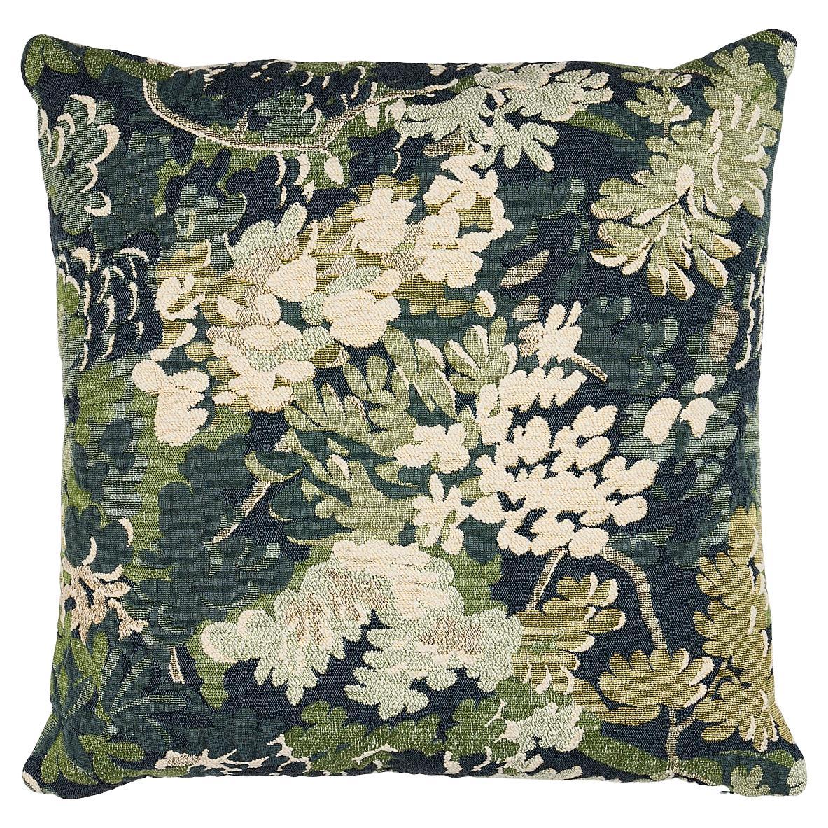 Schuamcher Verdure Tapestry 20" Pillow in Peacock For Sale