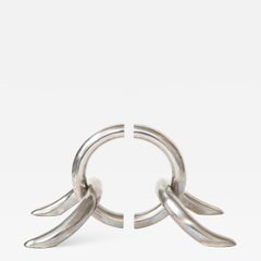 Pair of Vintage Chrome Bookends, 20th. Century