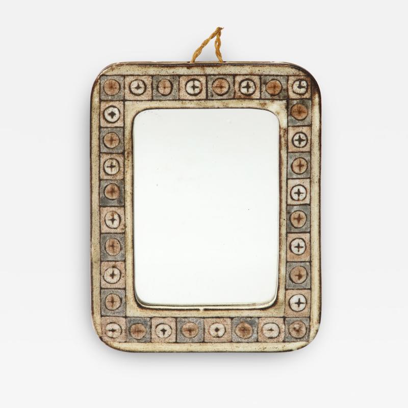 Glazed Ceramic Wall Mirror by Jean-Claude Malarmey, c. 1960