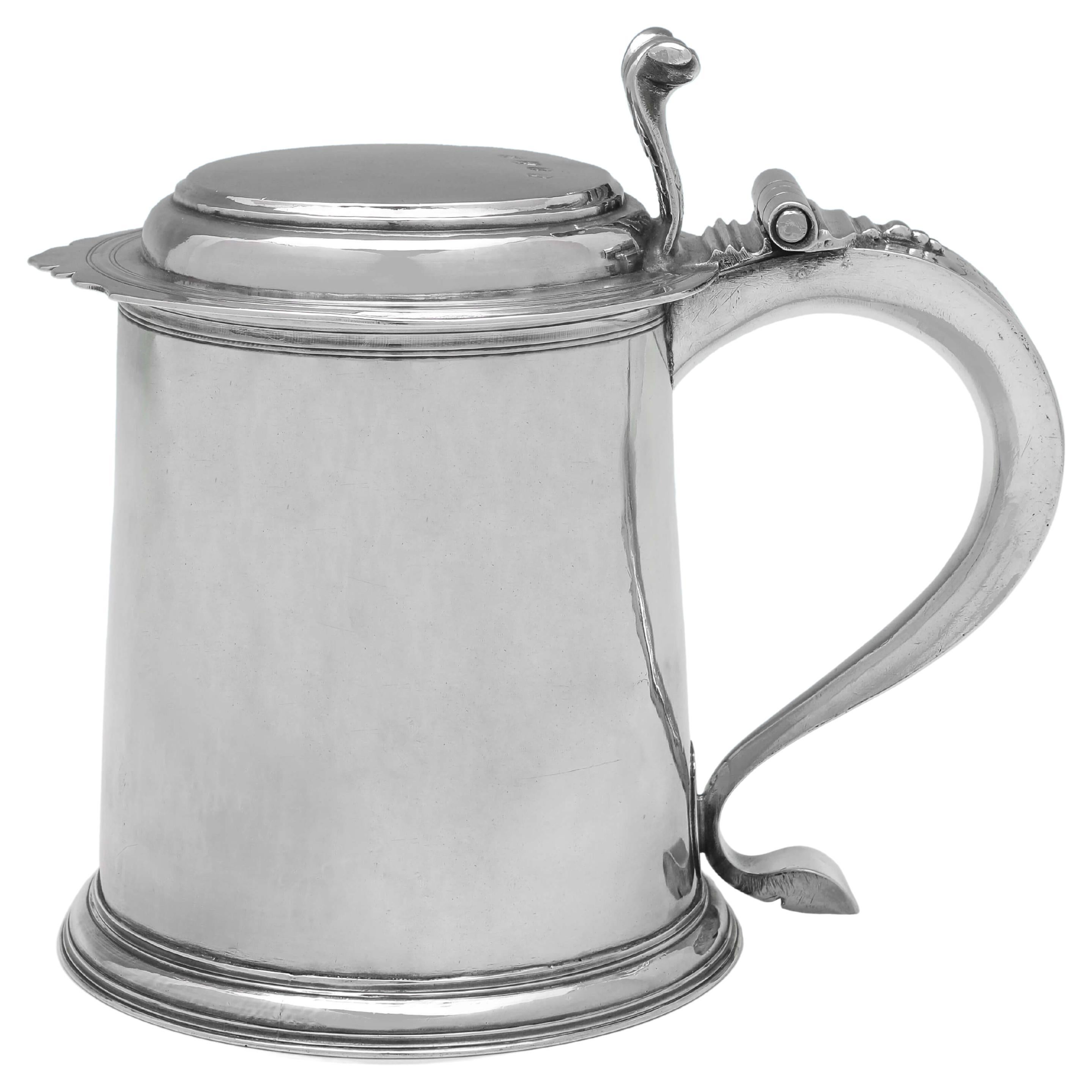 William III Period Antique Britannia Standard Silver Tankard - London 1698