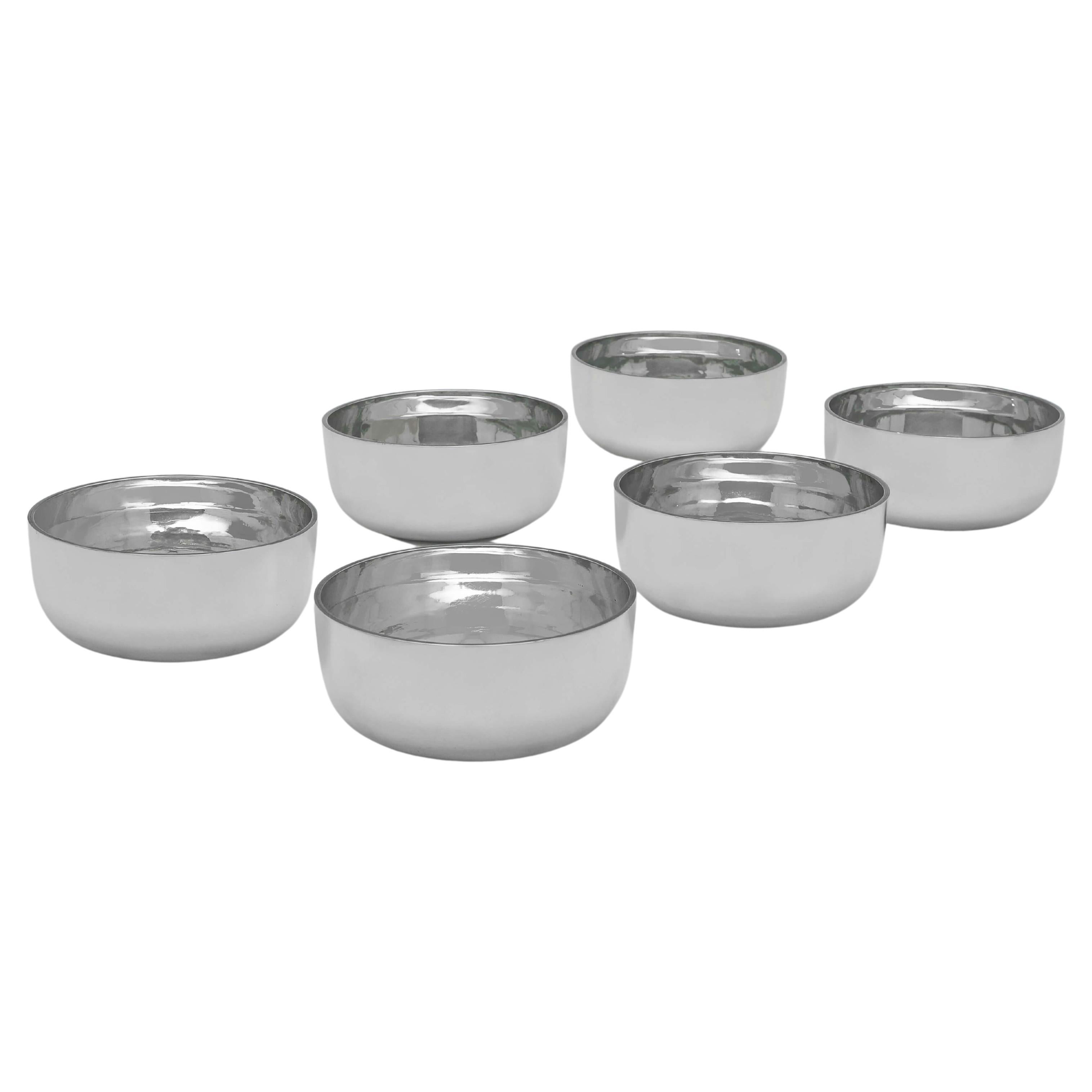 Ensemble Art Déco de 6 bols en argent sterling - Charles Edwards London 1931