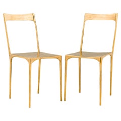 Contemporary Polished Bronze "Banquete" Side Chairs