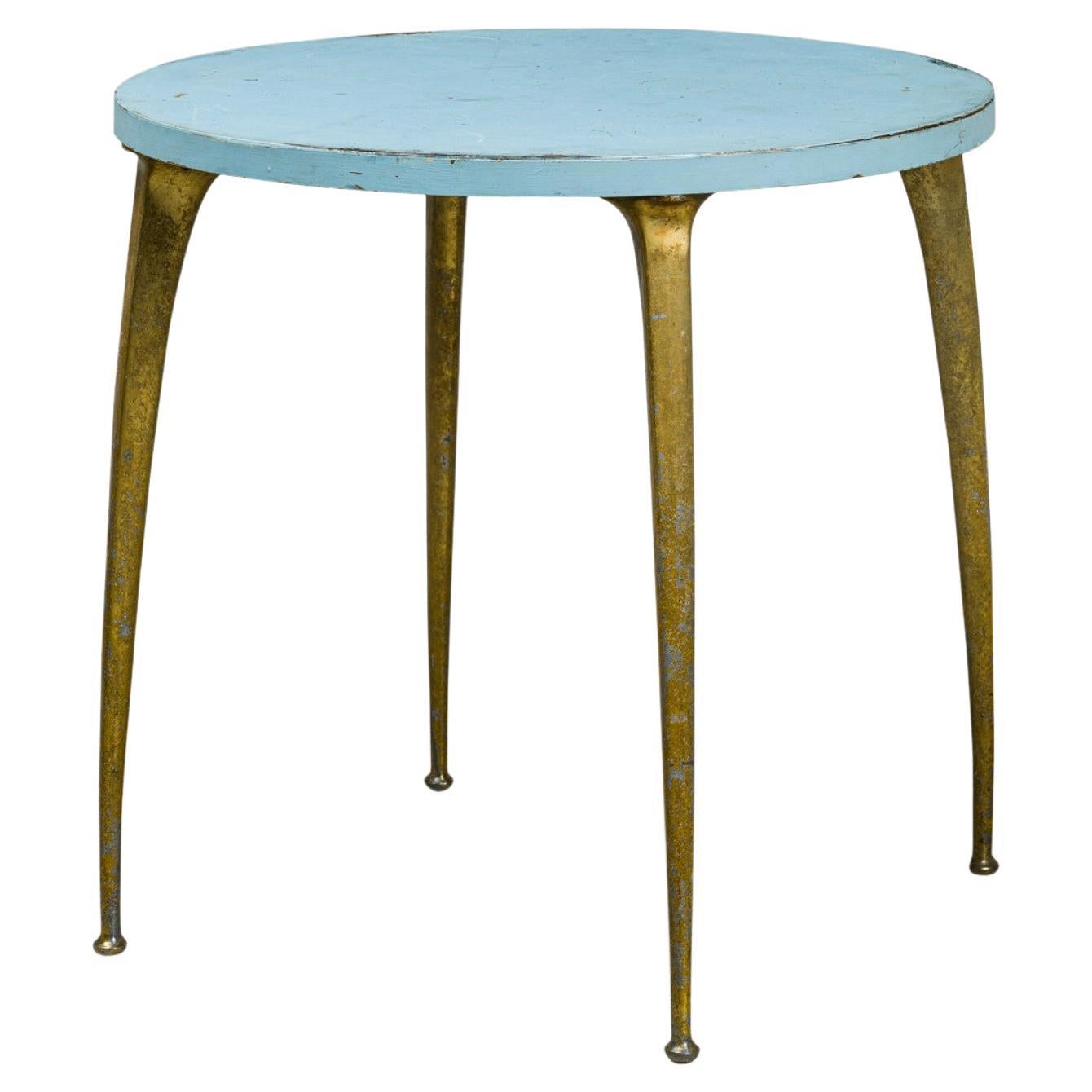 Tavolo da centro / colazione moderno italiano in legno smaltato e ottone, stile Ponti in vendita