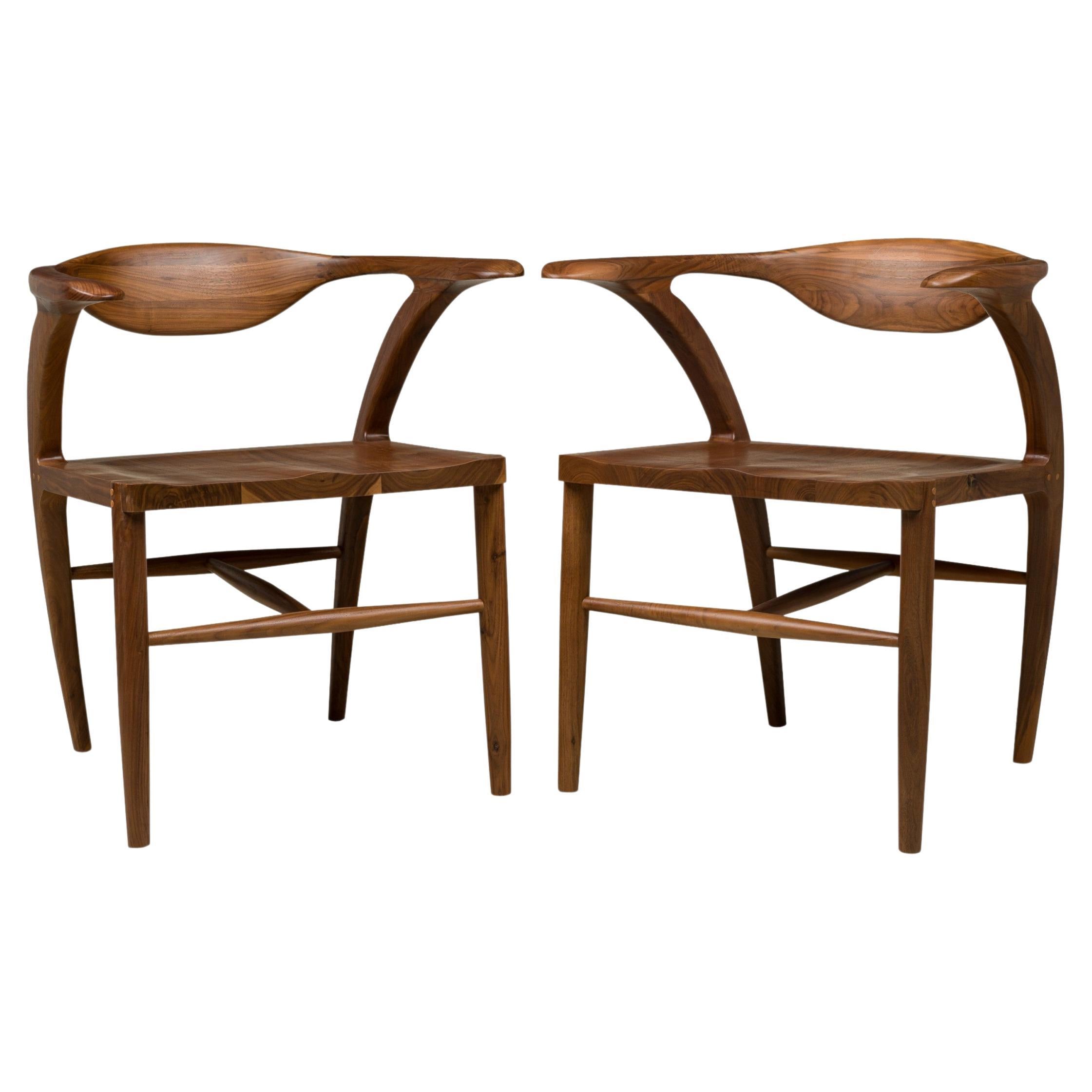 Contemporary Mid-Century-Style Nussbaum U-Back Dining Armchair