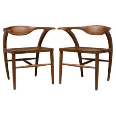 Contemporary Mid-Century-Style Nussbaum U-Back Dining Armchair