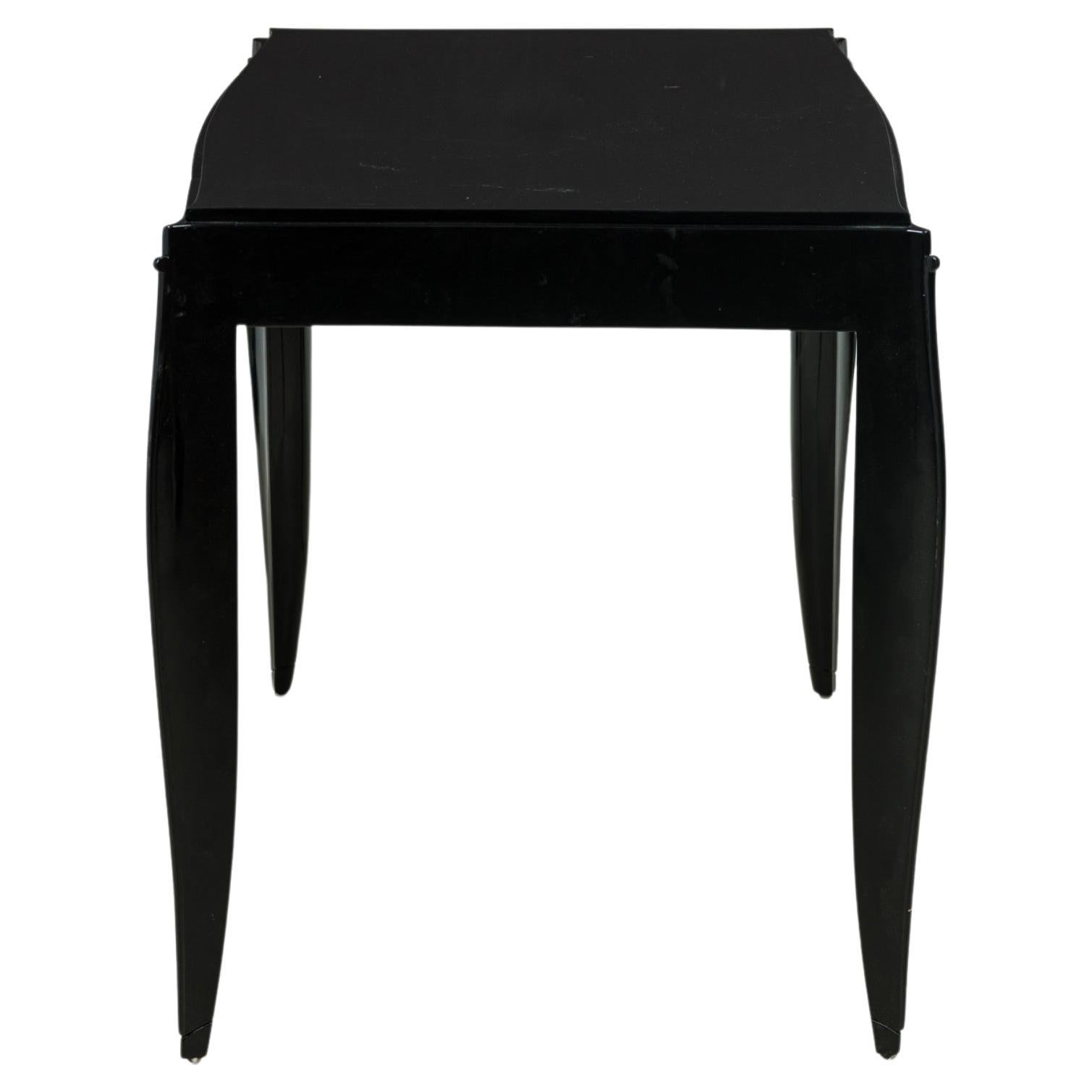 Französischer schwarz lackierter Art-déco-Schreibtisch von Jean Pascaud
