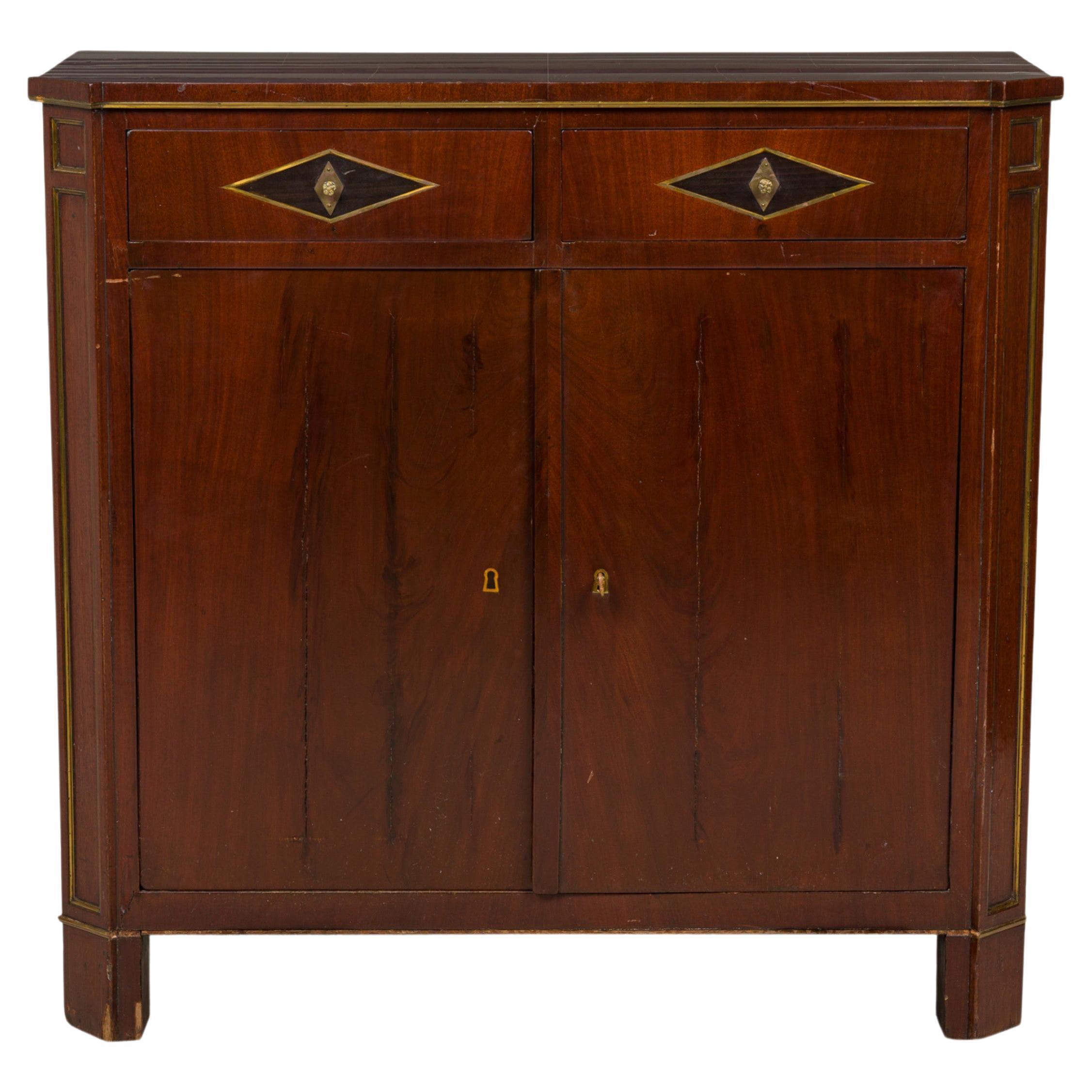Russian Neo-Classic Mahogany Inliad 2-Door Credenza