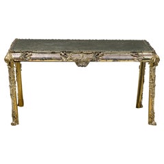 English Georgian Silver Plate and Bronze Coffee / Low Table