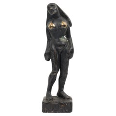 "The Wait" Limited Edition Bronze Brutalist Figural Sculpture