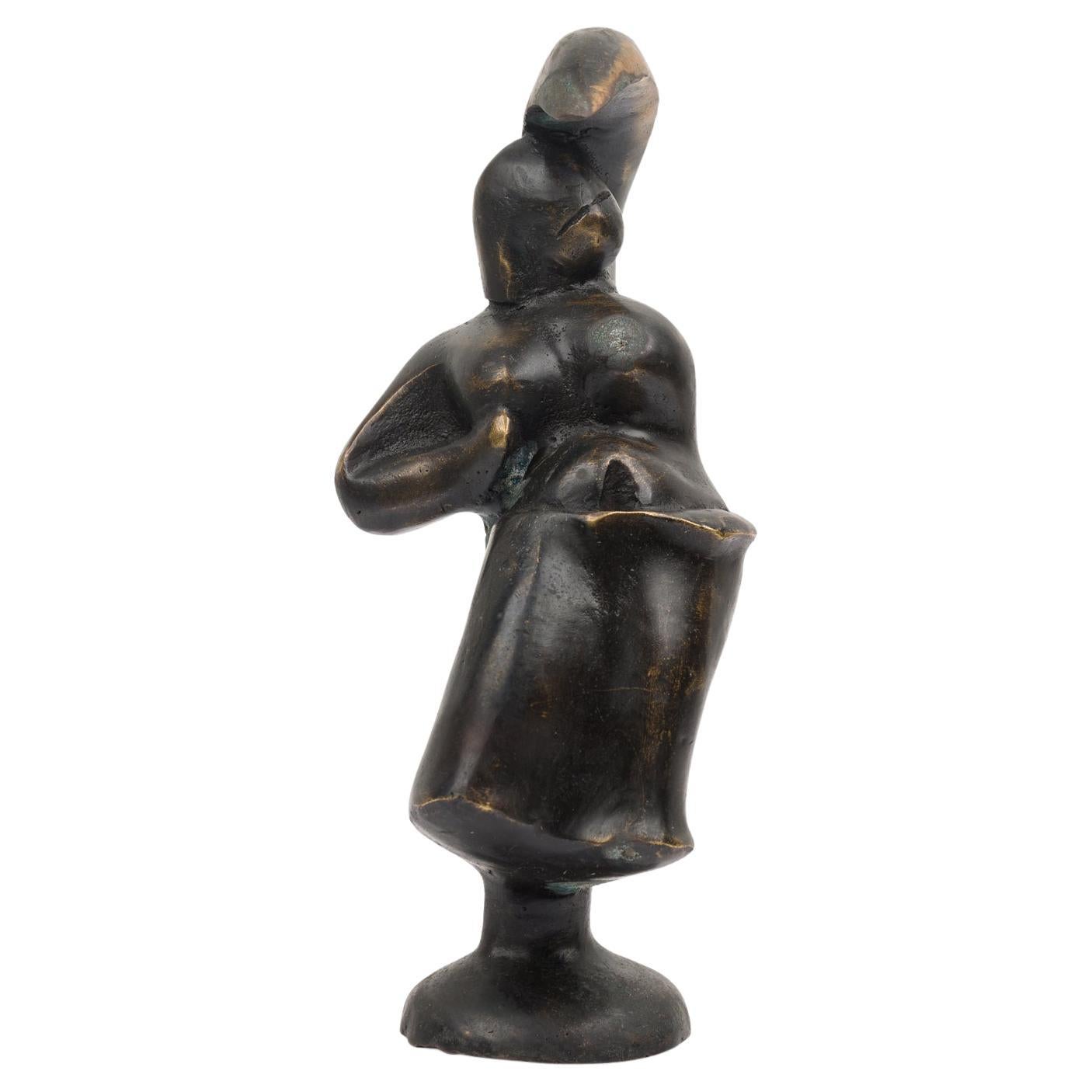"Luna" Limited Edition Bronze Brutalist Figural Sculpture For Sale