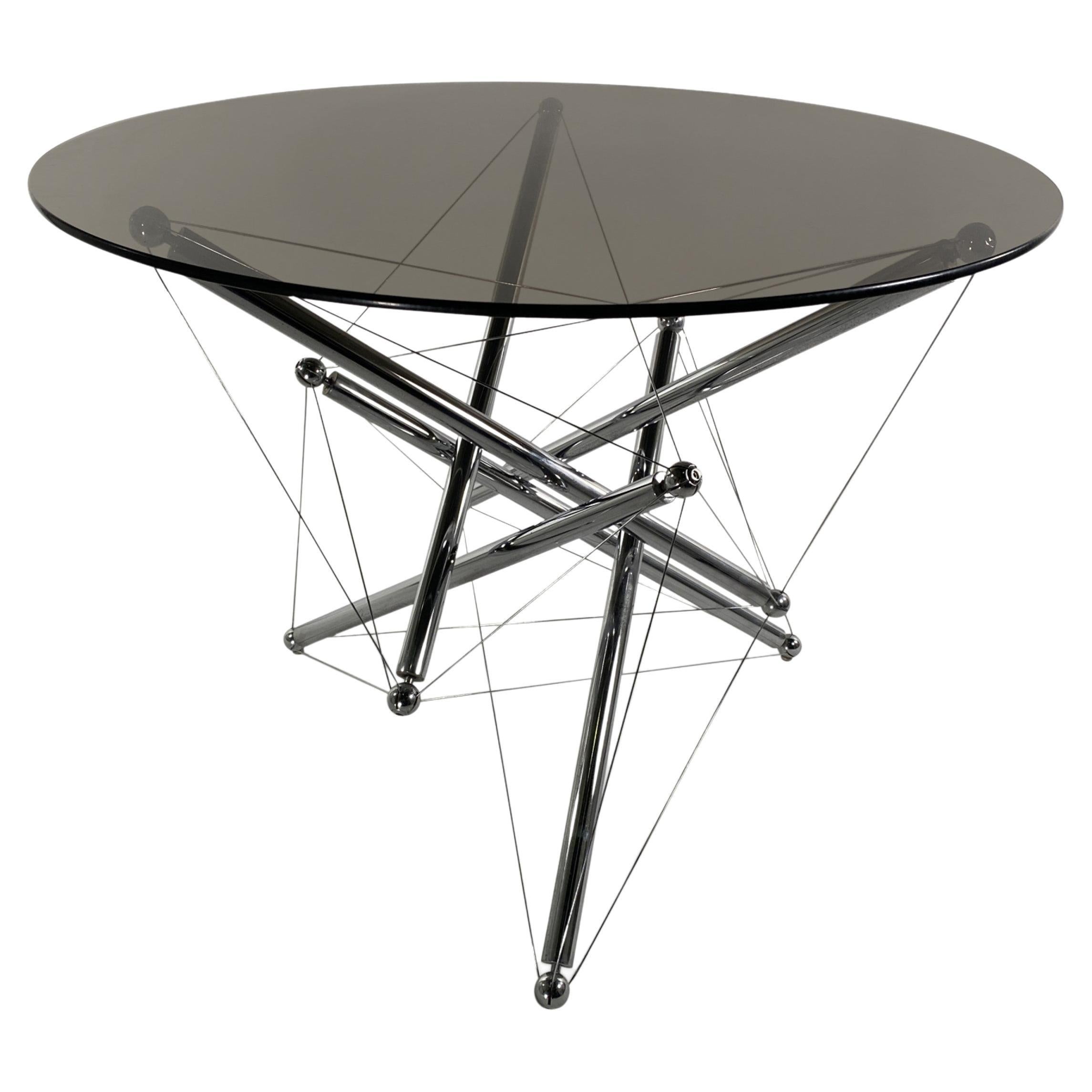 Theodore Waddell pour Cassina table à tension chromée mi-siècle moderne