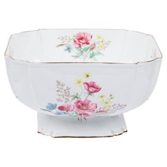 Aynsley Mid-Century English Bone China Centerpiece Bowl with Floral Decoration