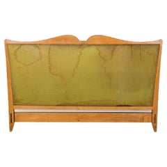 French Art Nouveau Queen Sized Serpentine Shaped maple headboard