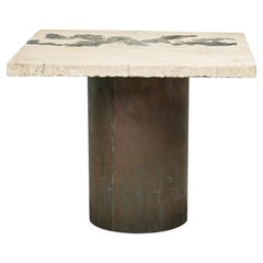 Silas Seandel American Concrete and Bronze "Terra" Breakfast / Card / Game Table