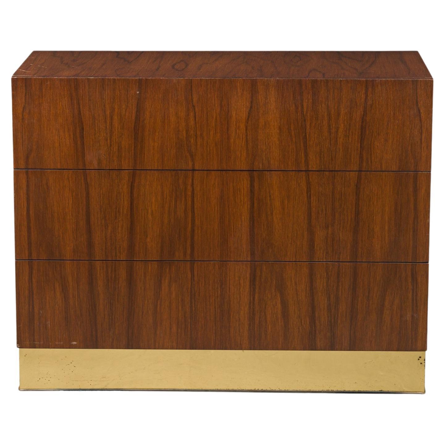 Comò / Cassettiera in ottone e legno di palissandro di Milo Baughman, metà del secolo scorso