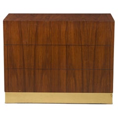 Comò / Cassettiera in ottone e legno di palissandro di Milo Baughman, metà del secolo scorso